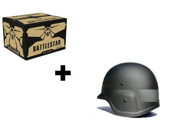 CAJA DE BOLAS Battlestar  2000 Unds.Cal.68+CASCO TÁCTICO NEGRO*Envío Gratis